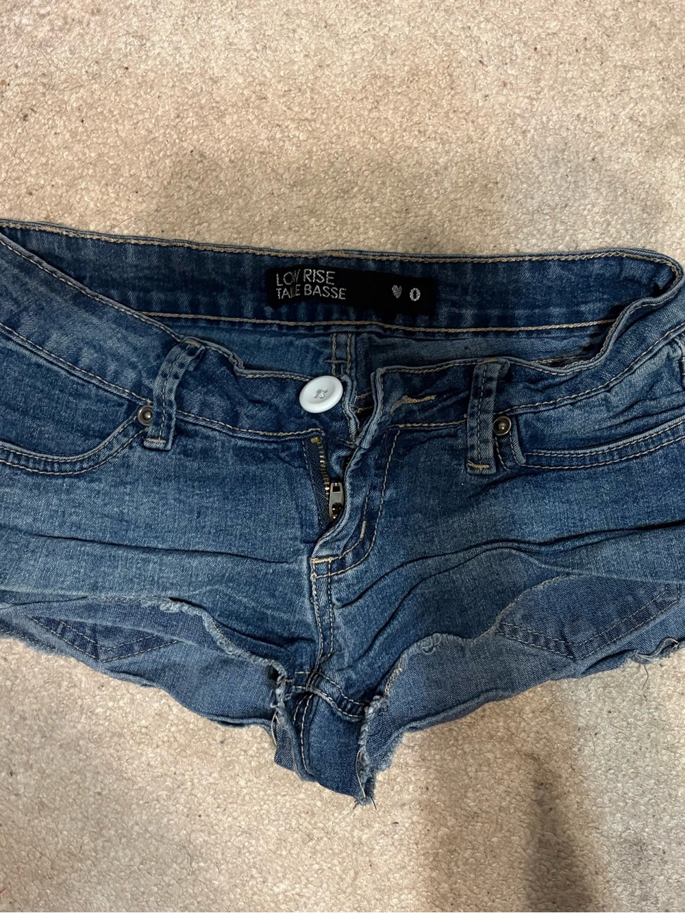 Urban Planet Dark Blue Low Rise Denim Jean Shorts